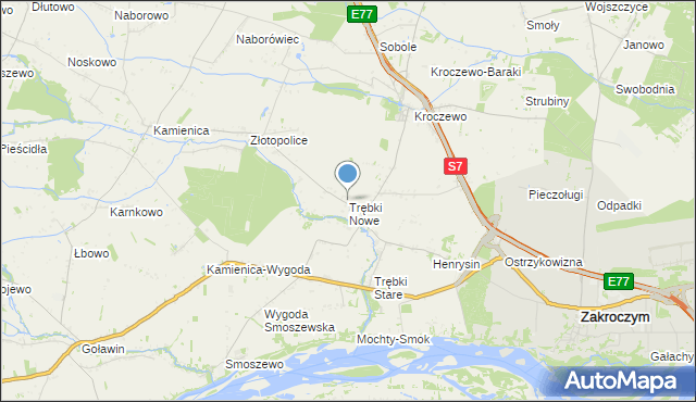 mapa Trębki Nowe, Trębki Nowe na mapie Targeo